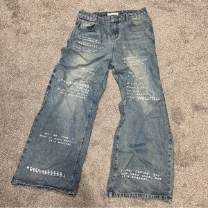 rebukefule eternal print denim sz 34